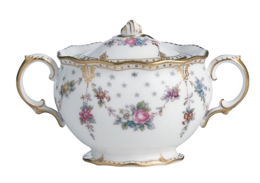 Tea Time Royal Crown Derby Creamers & Sugar Bowls | Royal Crown Derby Royal Antoinette Covered Sugar