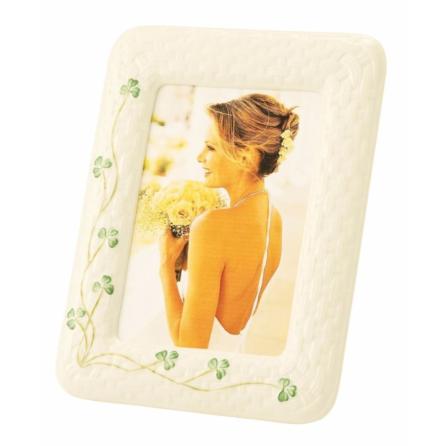 Decor Belleek Picture Frames | Belleek Shamrock 5" X 7" Photo Frame