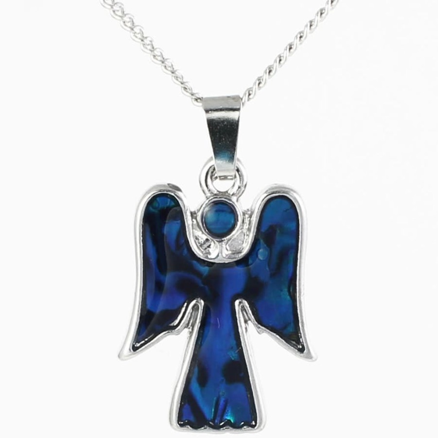 Wear British Isles Necklaces & Pendants | Lila Jewellery Paua Shell Angel Pendant