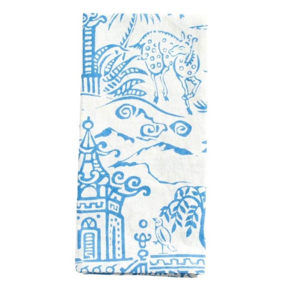 Tabletop British Isles | Caspari Pagoda Toile Cotton Napkins Set Of 4