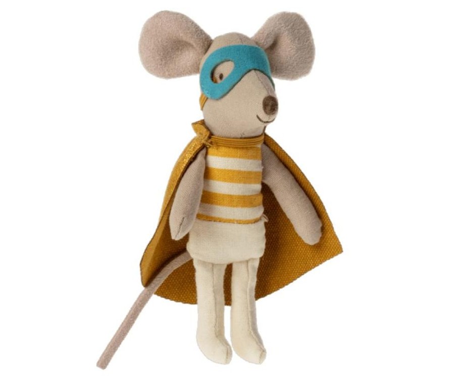 Children Maileg | Maileg Superhero Little Brother Mouse In Matchbox