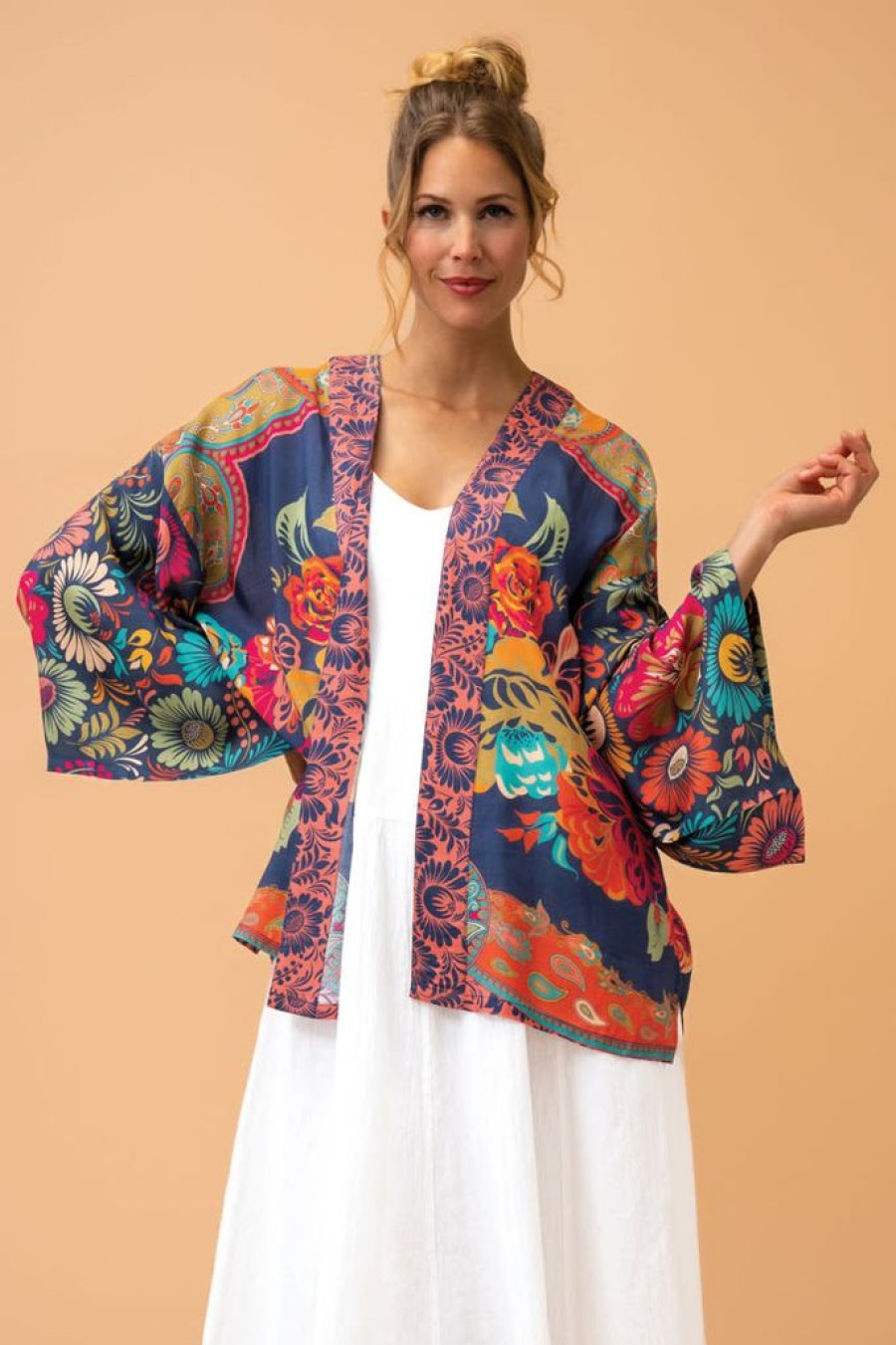 Wear Powder UK | Powder Uk Vintage Floral Kimono Jacket (Ink)