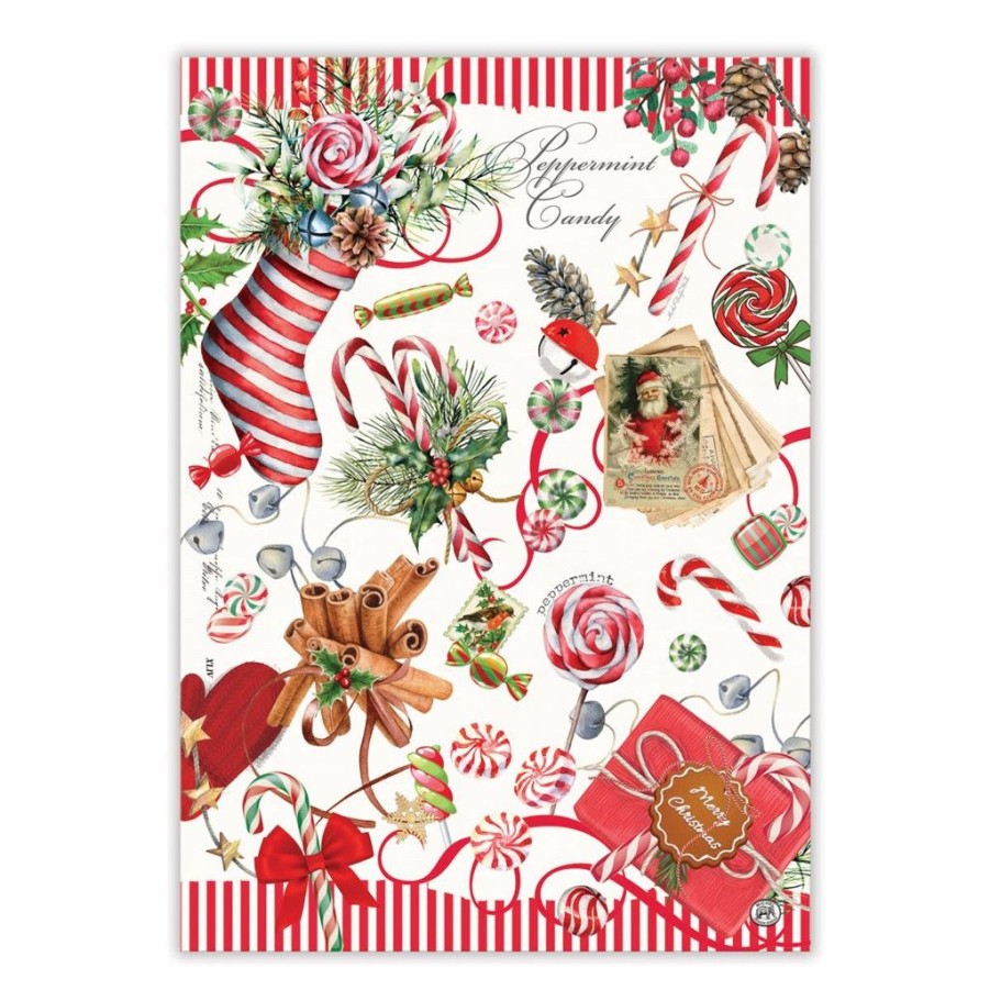 Tea Time Michel Design Works Holiday Tea Towels | Michel Design Works Peppermint Kitchen Tea Towel