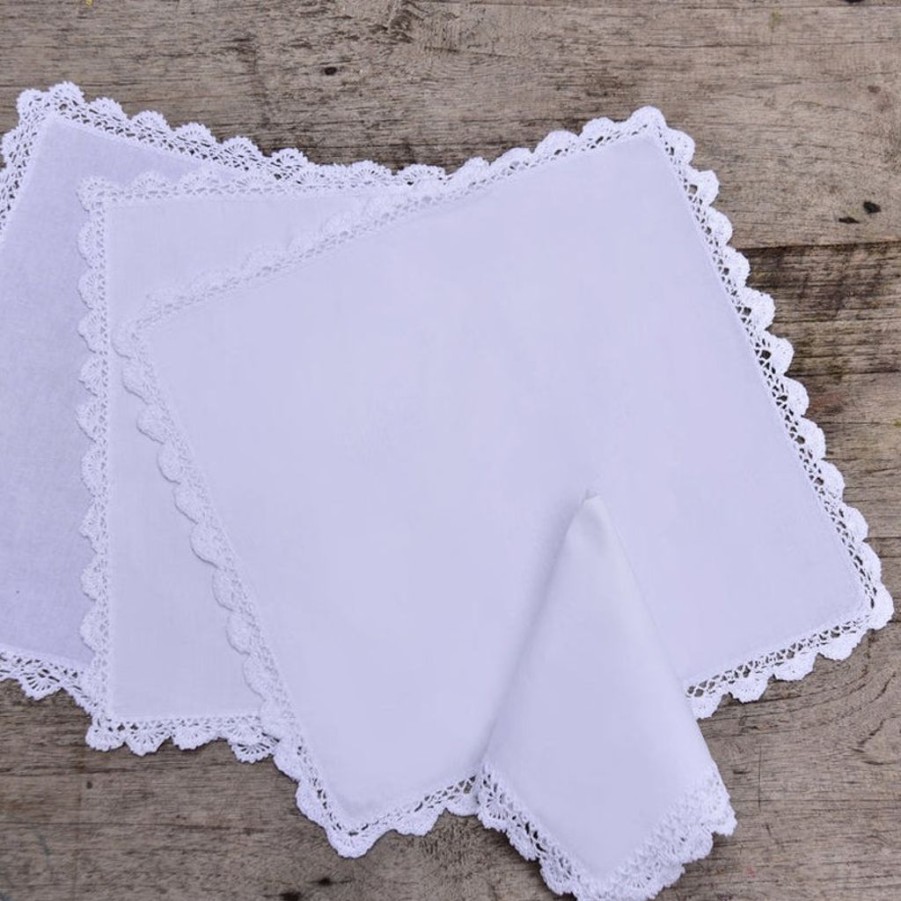 Tabletop British Isles | Powell Craft Cotton Lace Napkin 32X32Cm