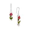 Wear Shrieking Violet Earrings | Shrieking Violet Rose Bud Vertical Bar Silver Earrings Re81