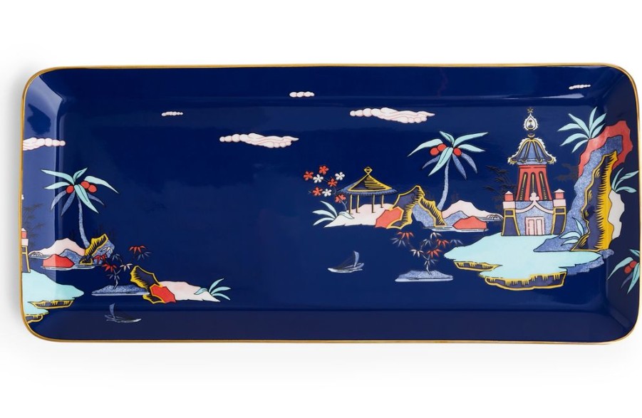 Tea Time Wedgwood | Wedgwood Wonderlust Blue Pagoda Rectangular Tray