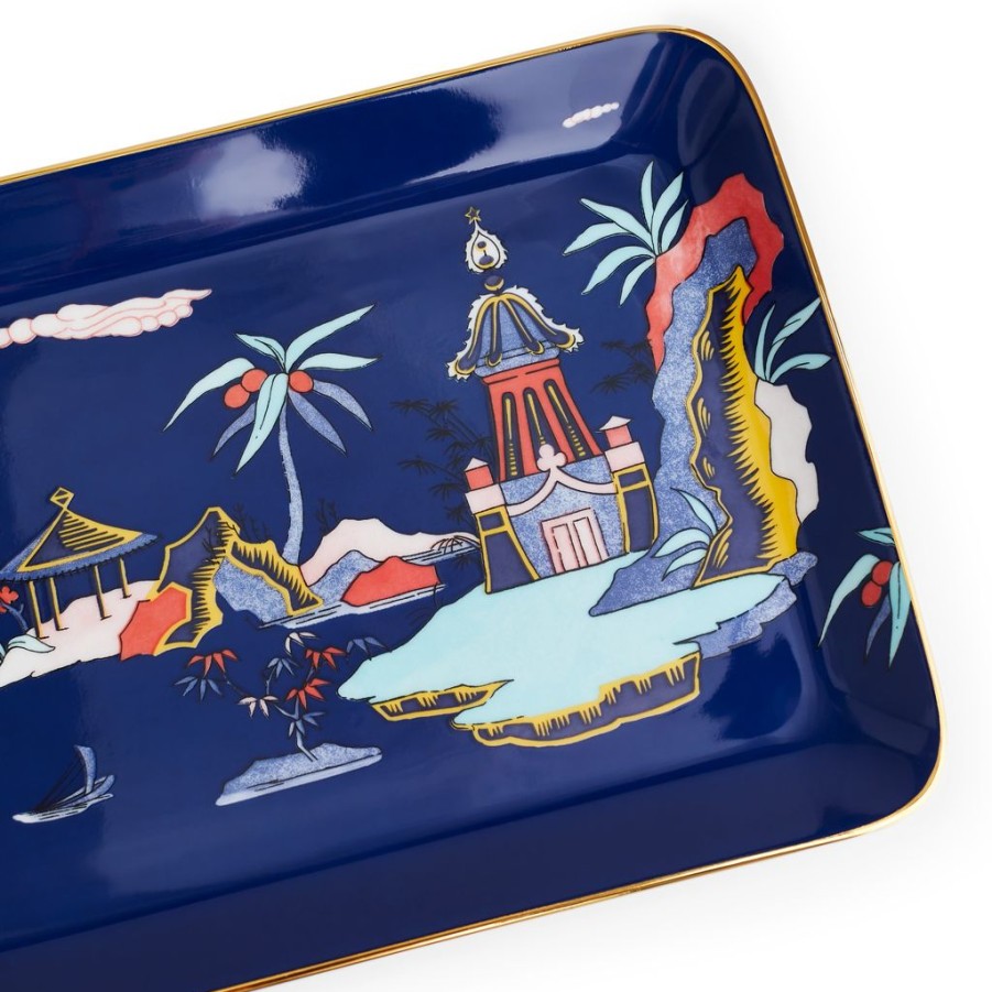 Tea Time Wedgwood | Wedgwood Wonderlust Blue Pagoda Rectangular Tray