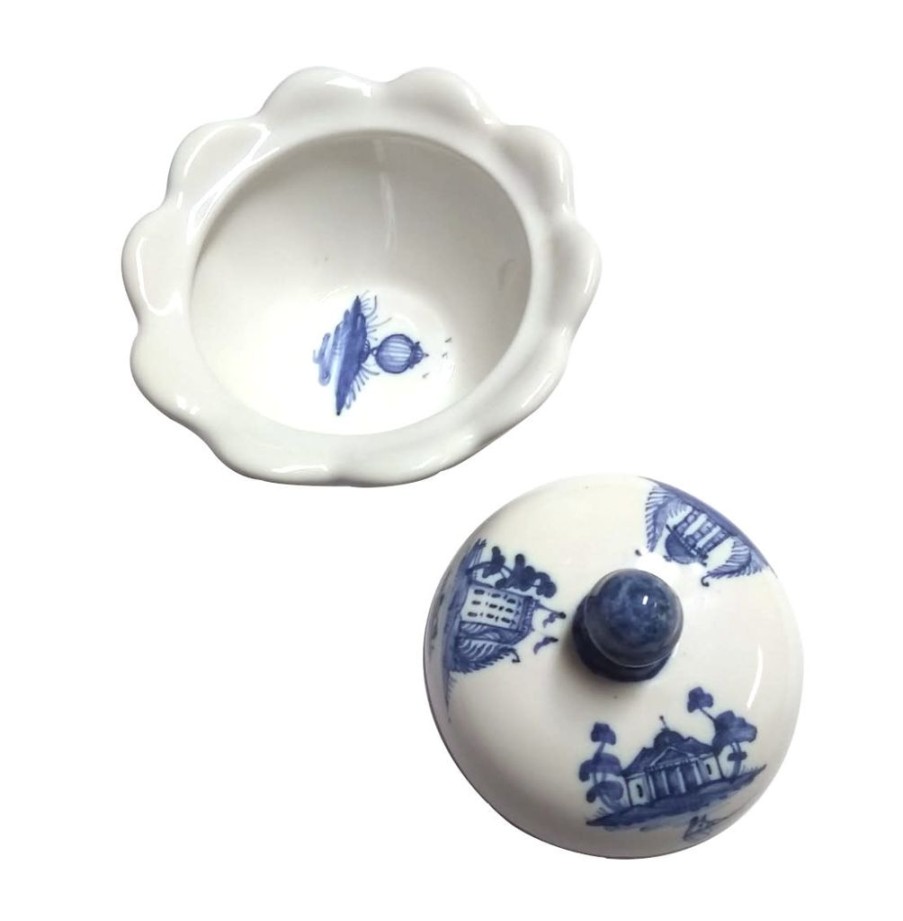 Tea Time British Isles Creamers & Sugar Bowls | Isis Ceramics Blue Palladian Sugar Bowl