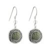 Wear Solvar Earrings | Solvar Connemara Marble Round Celtic Drop Earrings