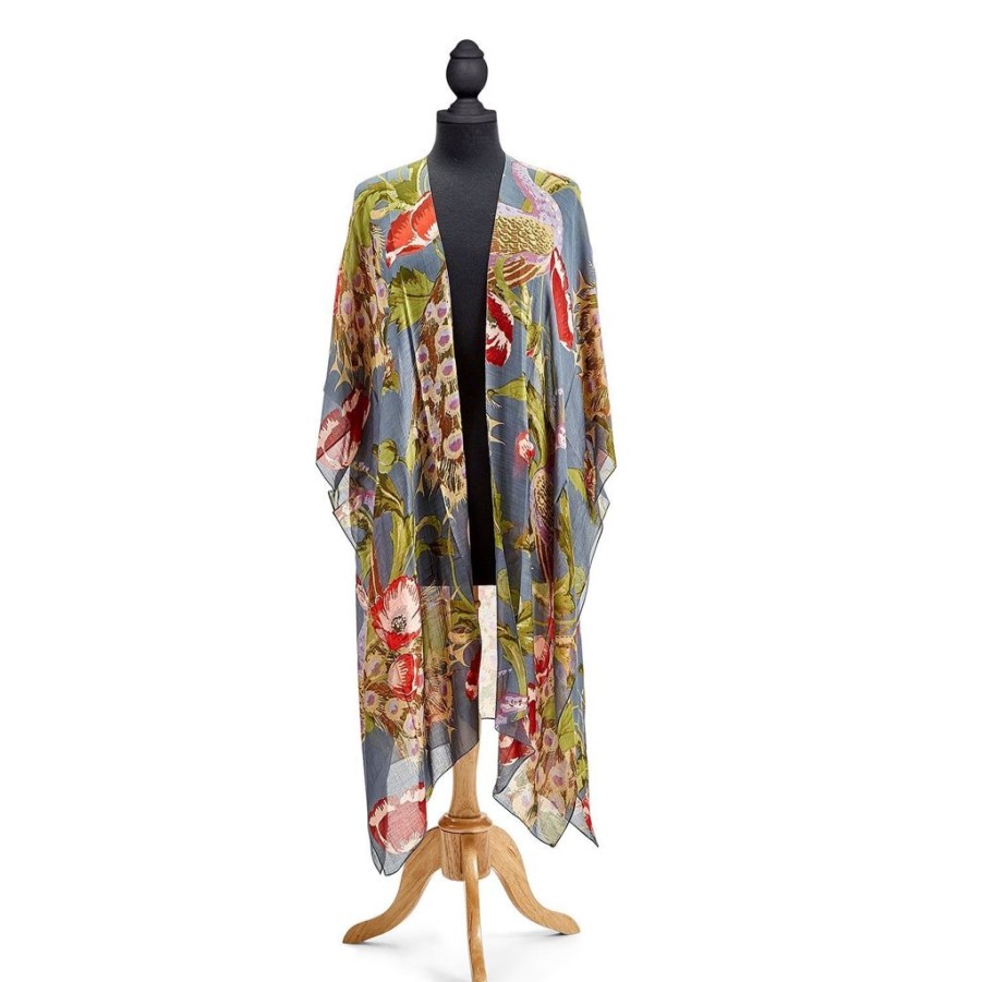 Wear British Isles | Poppies & Peacock Long Kimono