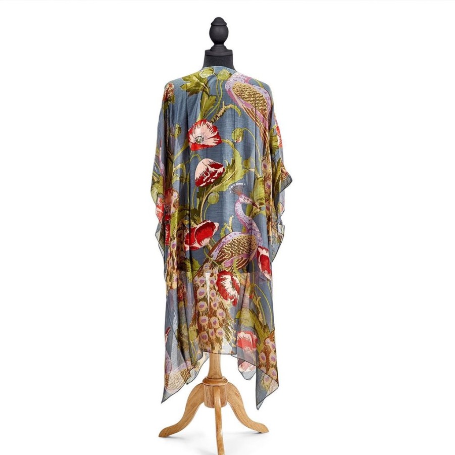 Wear British Isles | Poppies & Peacock Long Kimono