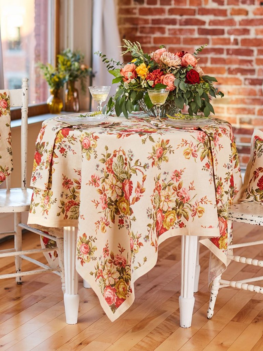 Tabletop April Cornell | April Cornell Cassandra Antique Square Tablecloth 54" X 54"