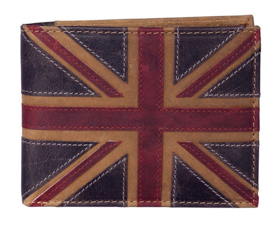 Wear British Isles | Mala Leather Union Jack Brown Rfid Coin Wallet