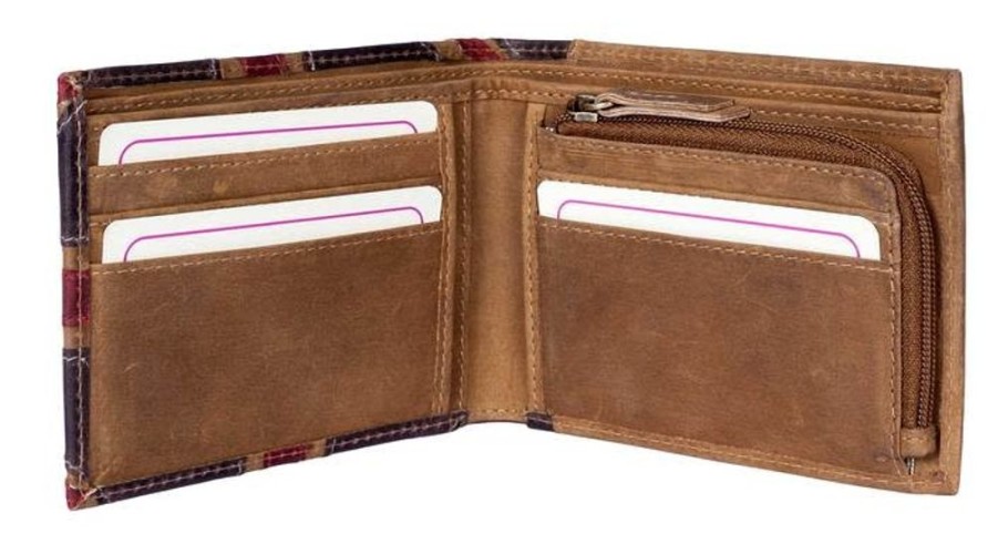 Wear British Isles | Mala Leather Union Jack Brown Rfid Coin Wallet