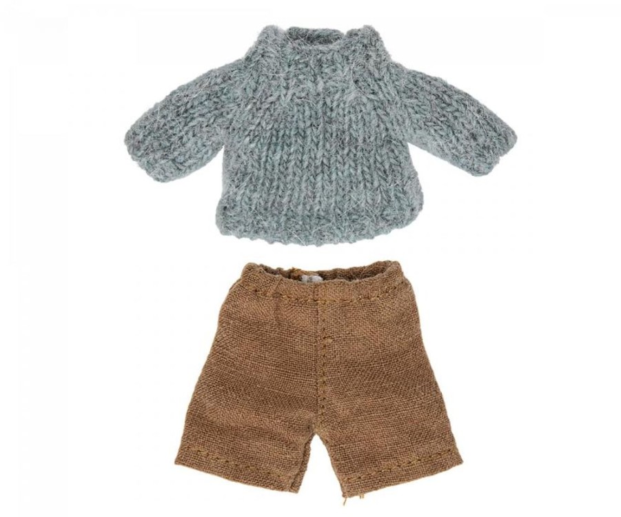 Children Maileg | Maileg Knitted Sweater & Pants For Big Brother