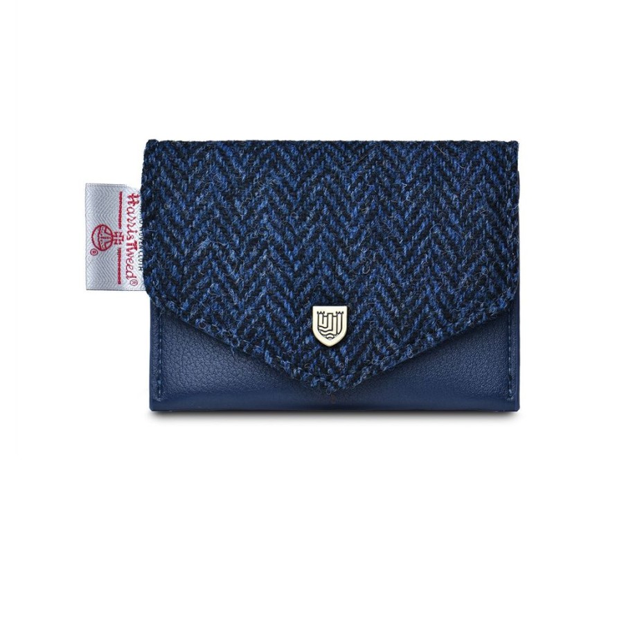 Wear Islander UK | Islander Uk Harris Tweed Navy Herringbone Card Wallet