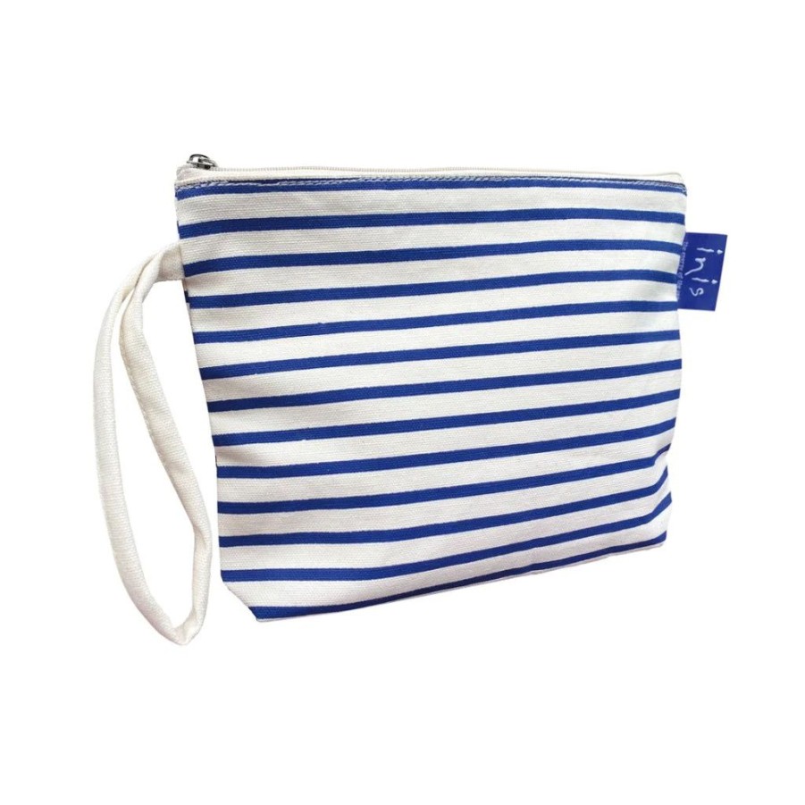 Bath & Body Fragrances of Ireland | Inis Energy Of The Sea Blue Stripe Cosmetic Bag