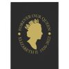 Tea Time British Isles Tea Towels | Forever Our Queen Gold & Black Tea Towel