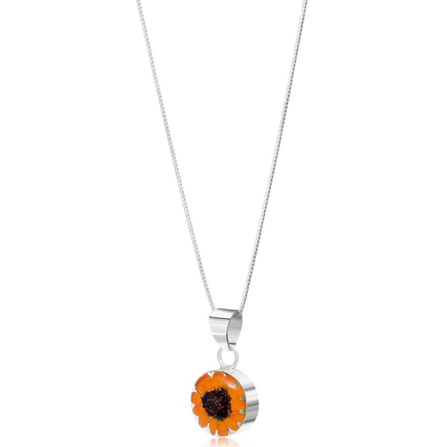 Wear Shrieking Violet Necklaces & Pendants | Shrieking Violet Sunflower Round Silver Pendant Necklace (Sp02)