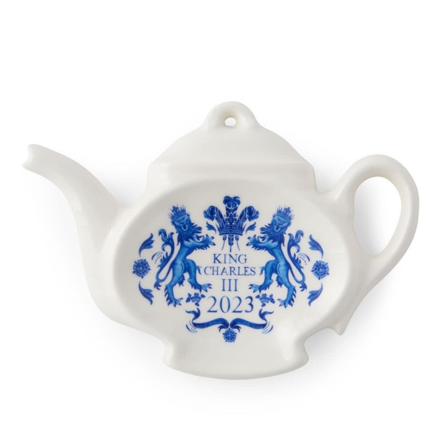 Tea Time Spode Tea Bag Holders & Squeezers | Spode King'S Coronation Tea Tidy