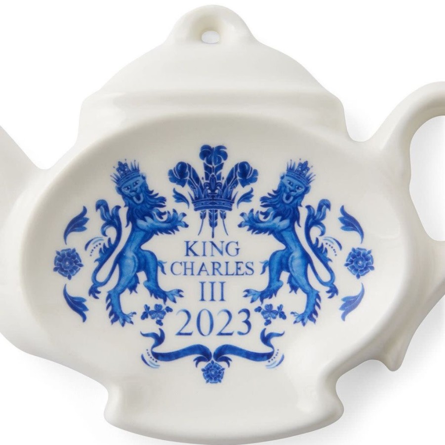 Tea Time Spode Tea Bag Holders & Squeezers | Spode King'S Coronation Tea Tidy