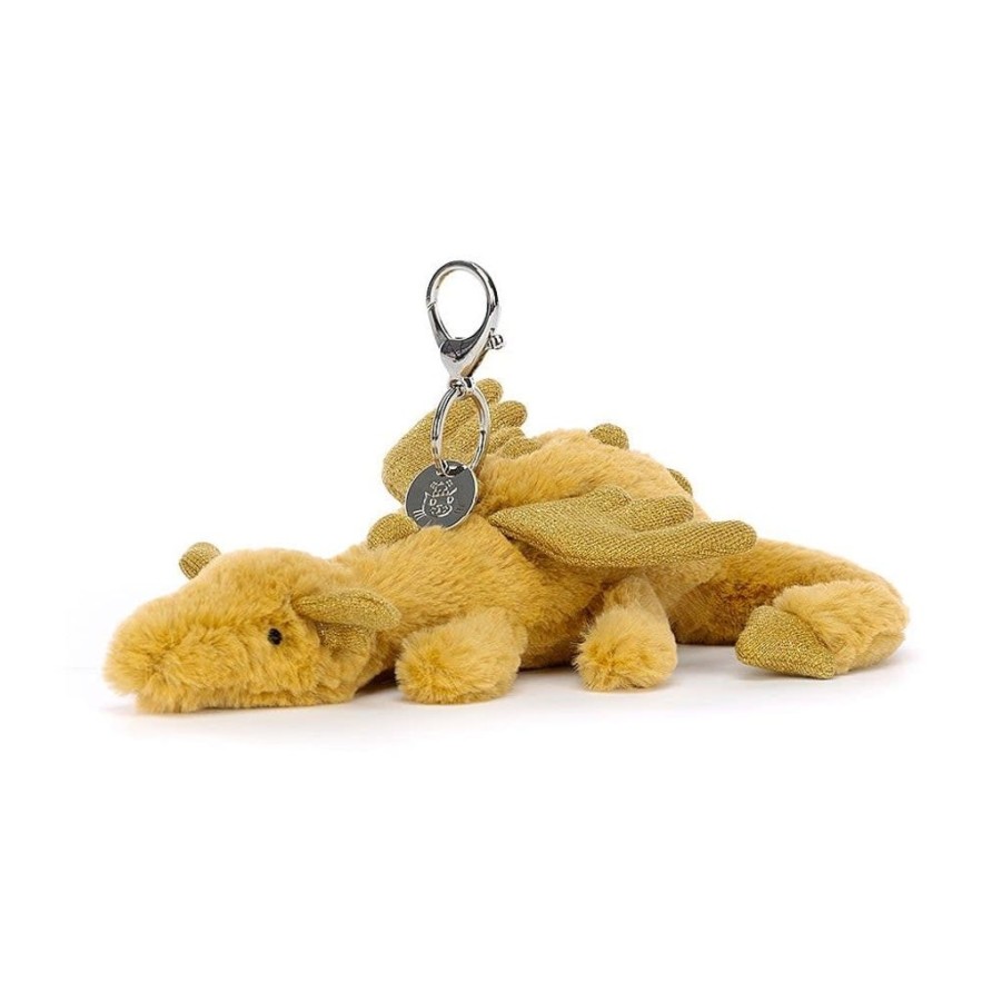 Children Jellycat | Jellycat Golden Dragon Bag Charm