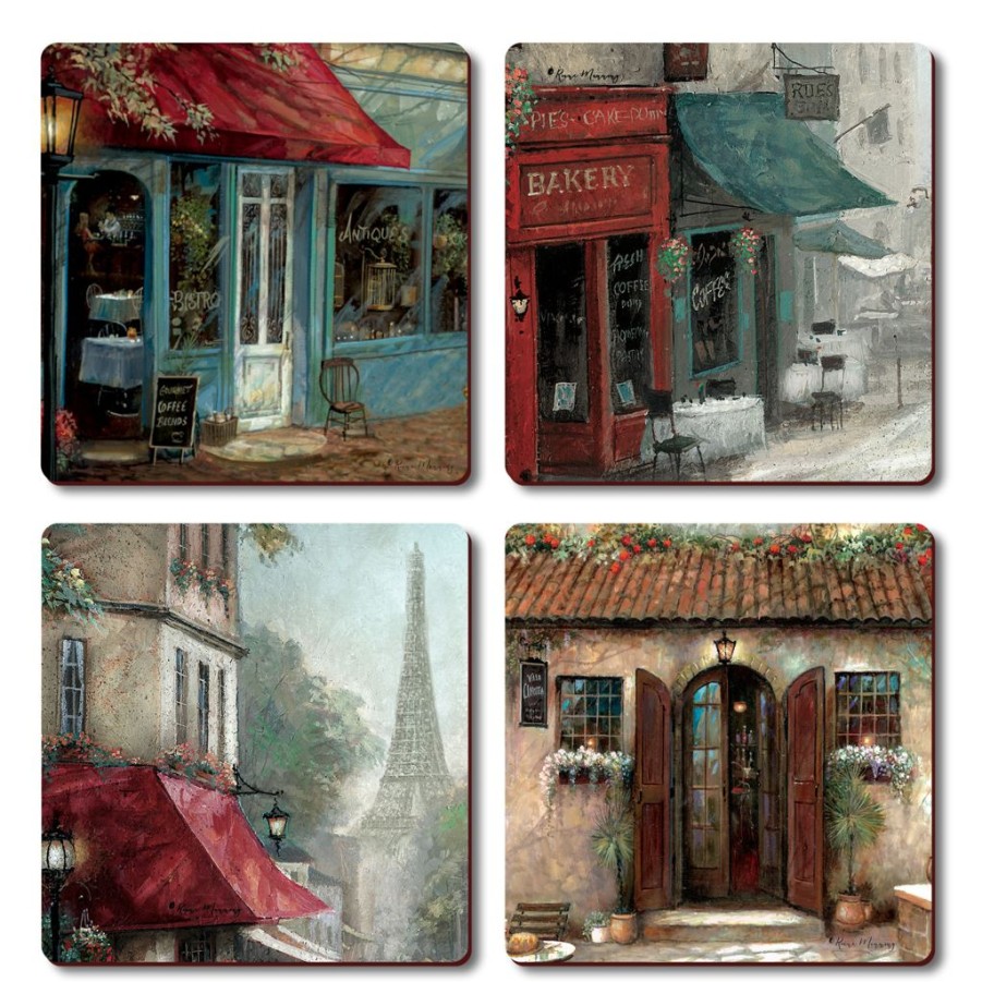 Tabletop British Isles | Cala Home French Scenes Coasters Set Of 4