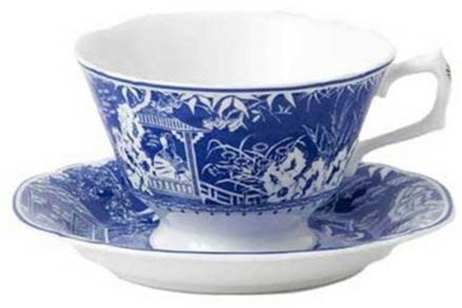 Tea Time Royal Crown Derby Teacups & Saucers | Mikado Blue Teacup & Saucer (Discontinued)