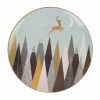 Tea Time British Isles Tea Plates | Portmeirion Sara Miller Frosted Pines 8" Dessert Plate (Reindeer)