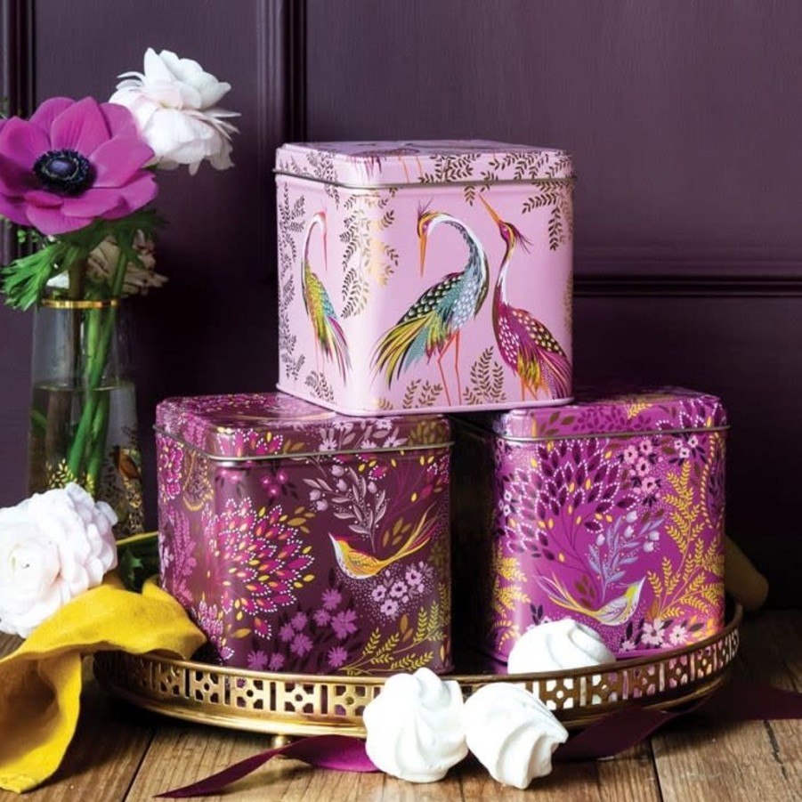 Tea Time British Isles Tea Tins & Storage Jars | Sara Miller Haveli Garden Set Of 3 Square Caddies