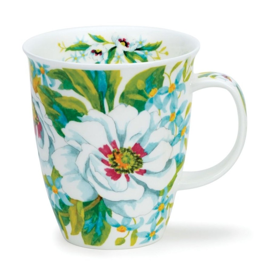 Tabletop Dunoon Shape: Nevis | Dunoon Nevis White Anemones Blue Mug