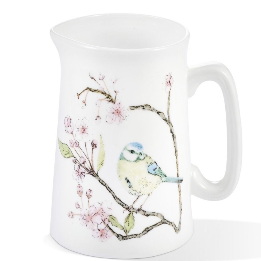 Tabletop Mosney Mill Mosney Mill | Mosney Mill Blue Tit On Blossom Bone China Small Jug