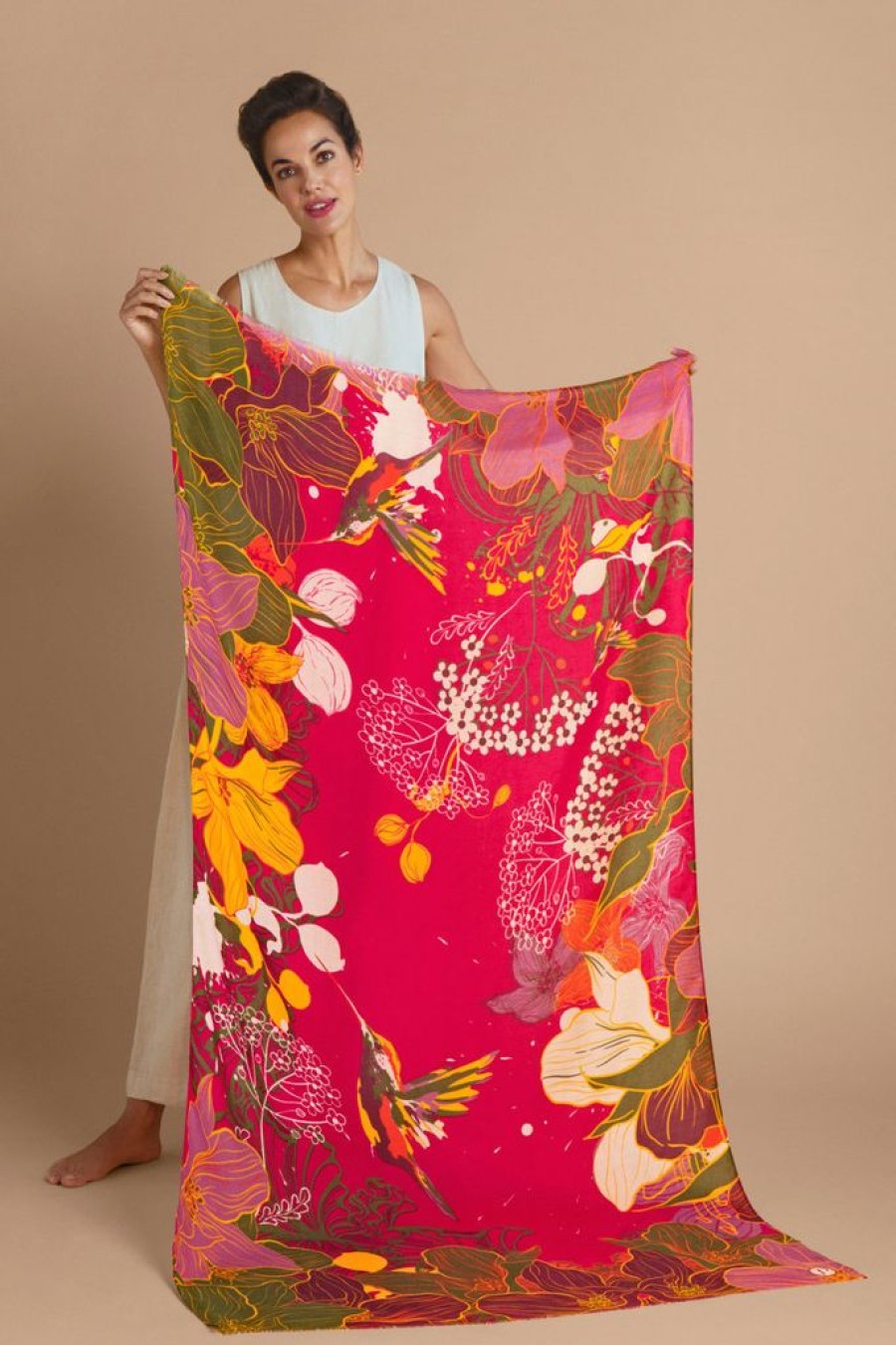 Wear Powder UK | Powder Uk Hovering Hummingbird Printed Scarf