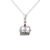 Wear British Isles Necklaces & Pendants | Silver Scottish Crown Pendant With Ruby Colour Stone