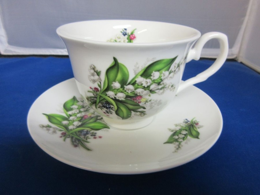 Tea Time British Isles Teacups & Saucers | Adderley Ceramics Lily Of The Valley Teacup & Saucer