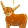 Decor St. Nicolas | St.Nicolas Golden Horn Highland Cow Ornament