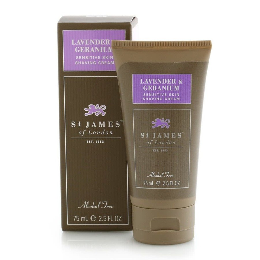 Bath & Body St. James of London Shaving Soaps & Cream | St. James Of London Lavender & Geranium Shaving Travel Tube 75Ml