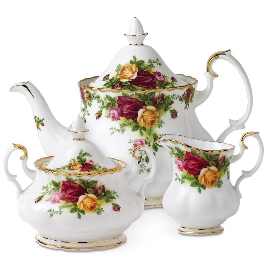 Tea Time Royal Albert Creamers & Sugar Bowls | Royal Albert Old Country Roses 3 Piece Tea Set