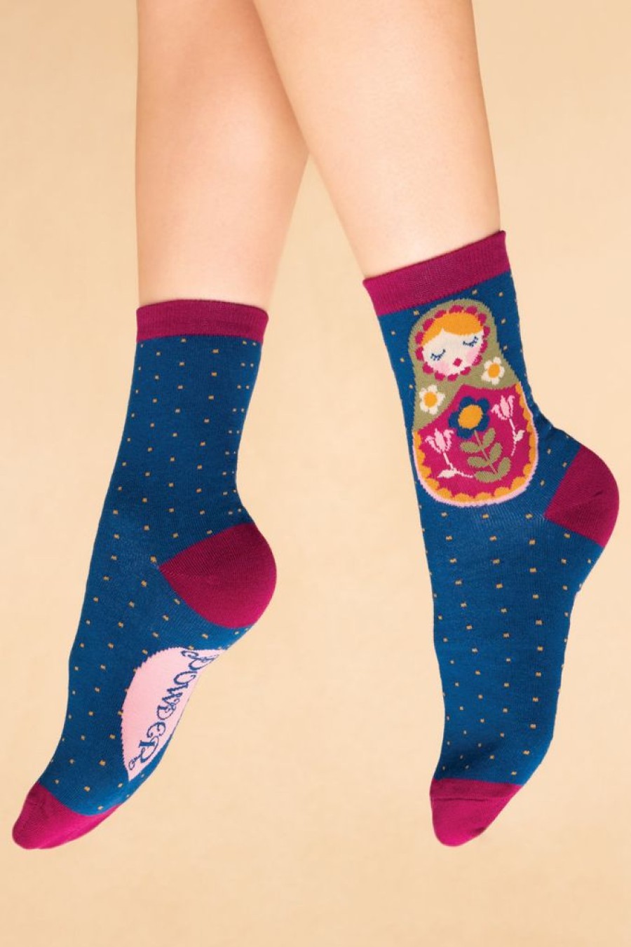 Wear Powder UK | Powder Uk Matryoshka Doll Navy Women'S Sock