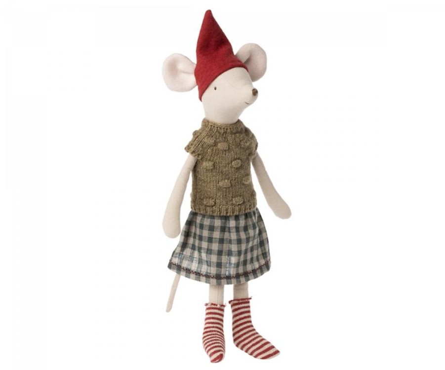 Children Maileg | Maileg Christmas Mouse, Medium - Girl (Sweater)