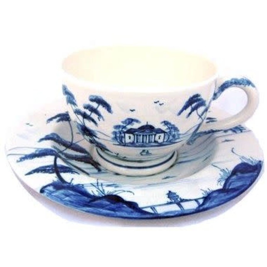 Tea Time British Isles Teacups & Saucers | Isis Ceramics Blue Palladian Teacup And Saucer