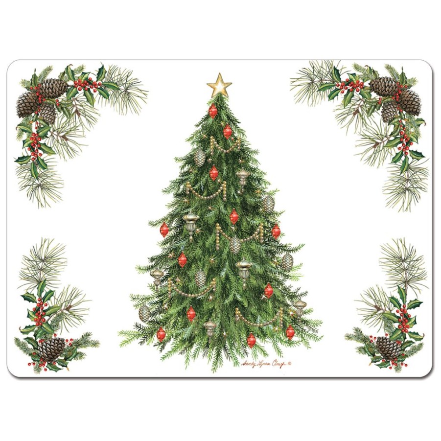 Tabletop British Isles | Cala Home O Christmas Tree Placemats Set Of 4