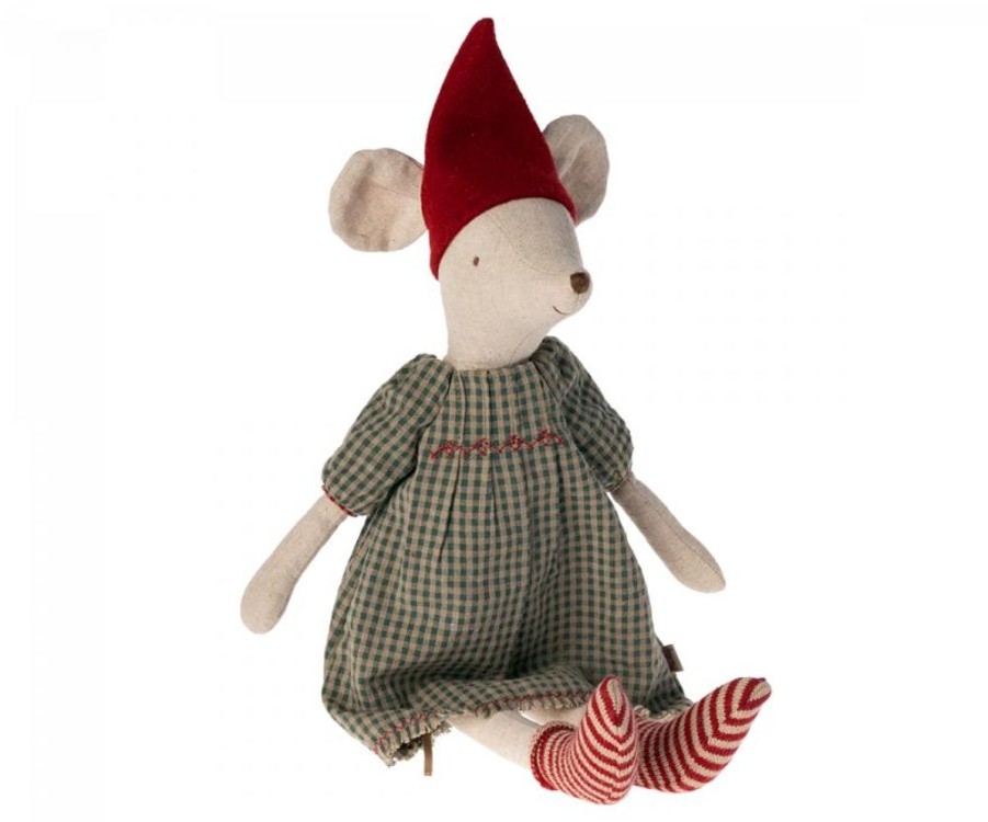 Children Maileg | Maileg Christmas Mouse, Medium - Girl (Dress)