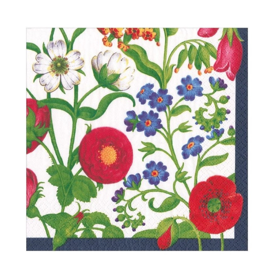 Tabletop British Isles | Caspari Cloisters Garden White Luncheon Napkin