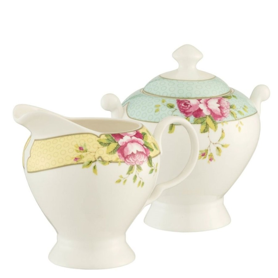 Tea Time British Isles Creamers & Sugar Bowls | Aynsley China Archive Rose Sugar And Cream Set