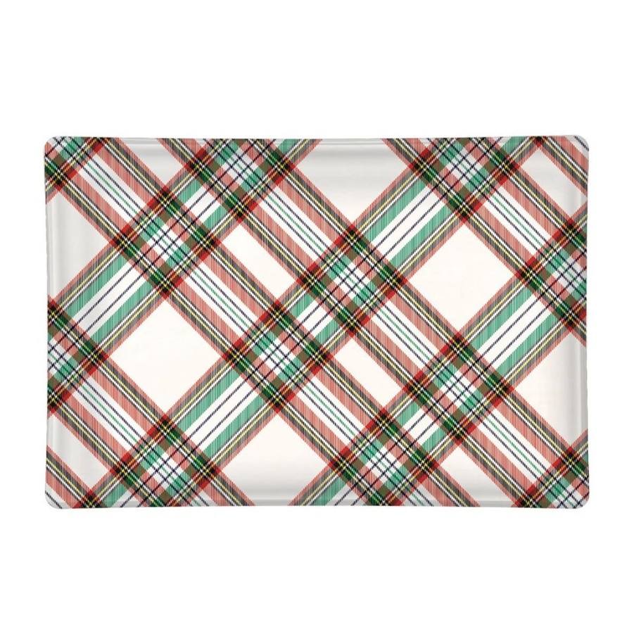 Bath & Body Michel Design Works Holiday | Michel Design Works Vintage Plaid Rectangular Glass Soap Dish