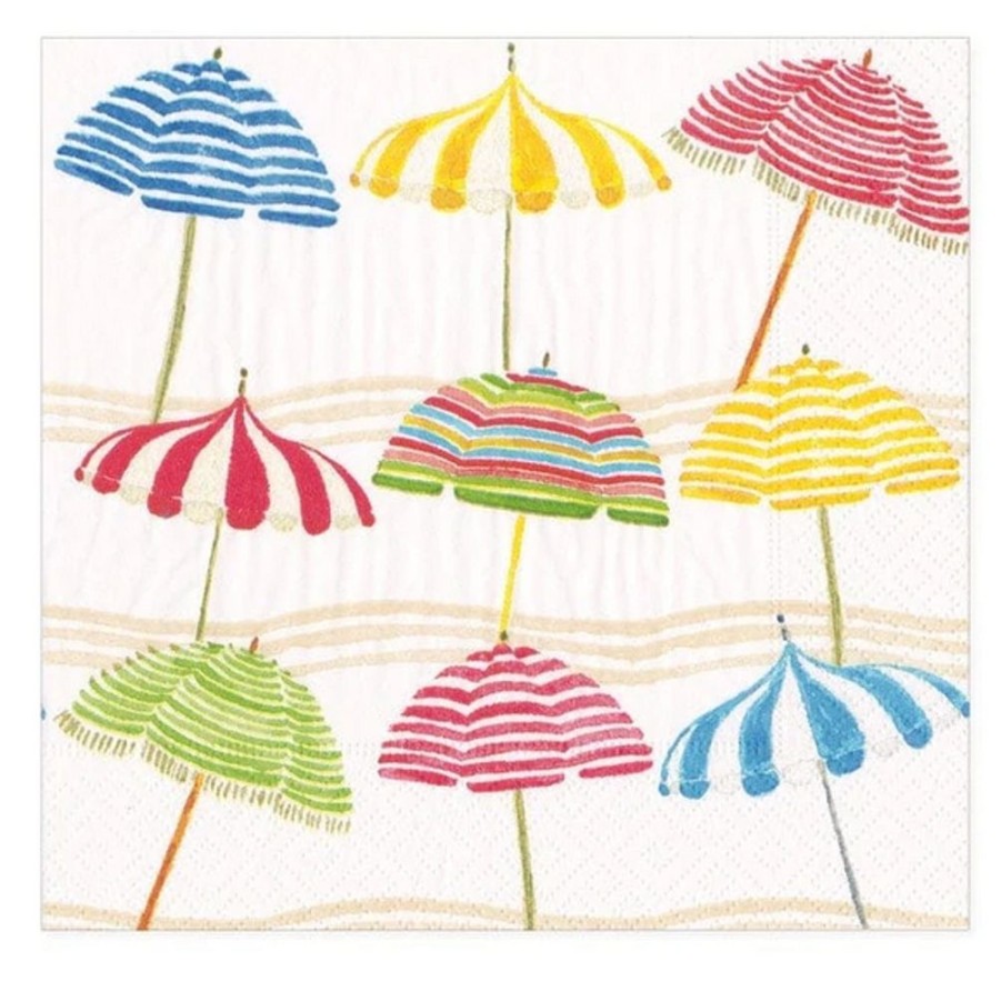 Tabletop British Isles | Caspari Beach Umbrellas Cocktail Napkins